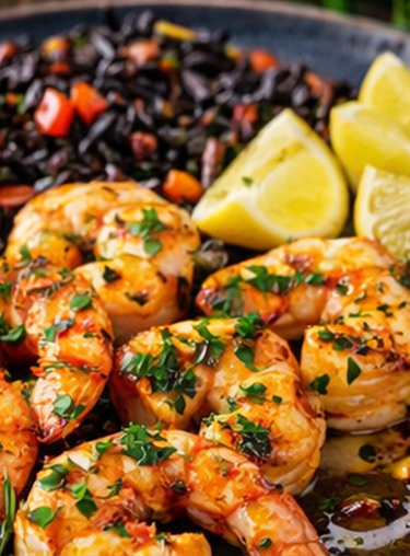 Restaurant Dalmacija - Restaurant in Magdeburg, Kroatische & internationale Spezialitäten - Scampi, Gegrillt mit frischer Knoblauchsauce übergossen, dazu Knoblauchbrot